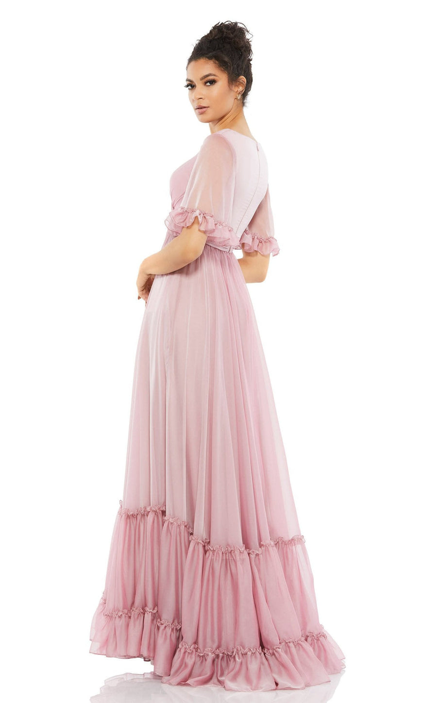 Formal Dresses Long Formal Prom Ruffle Dress Rose