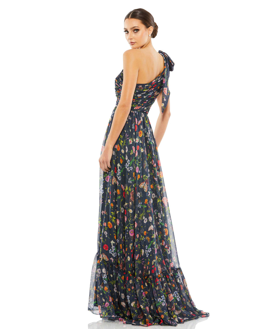 Prom Dresses Long Floral Cut Out Formal Prom Dress Navy Multi