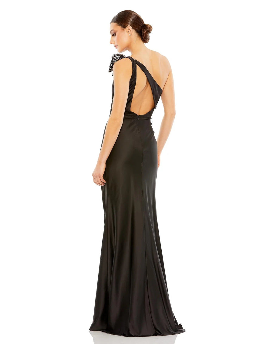 Prom Dresses Long Formal One Shoulder Prom Gown Black