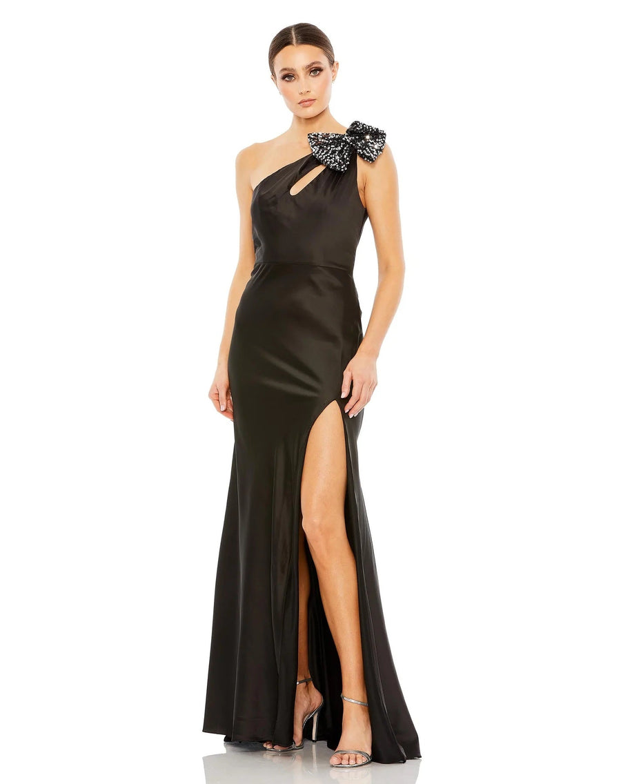 Prom Dresses Long Formal One Shoulder Prom Gown Black