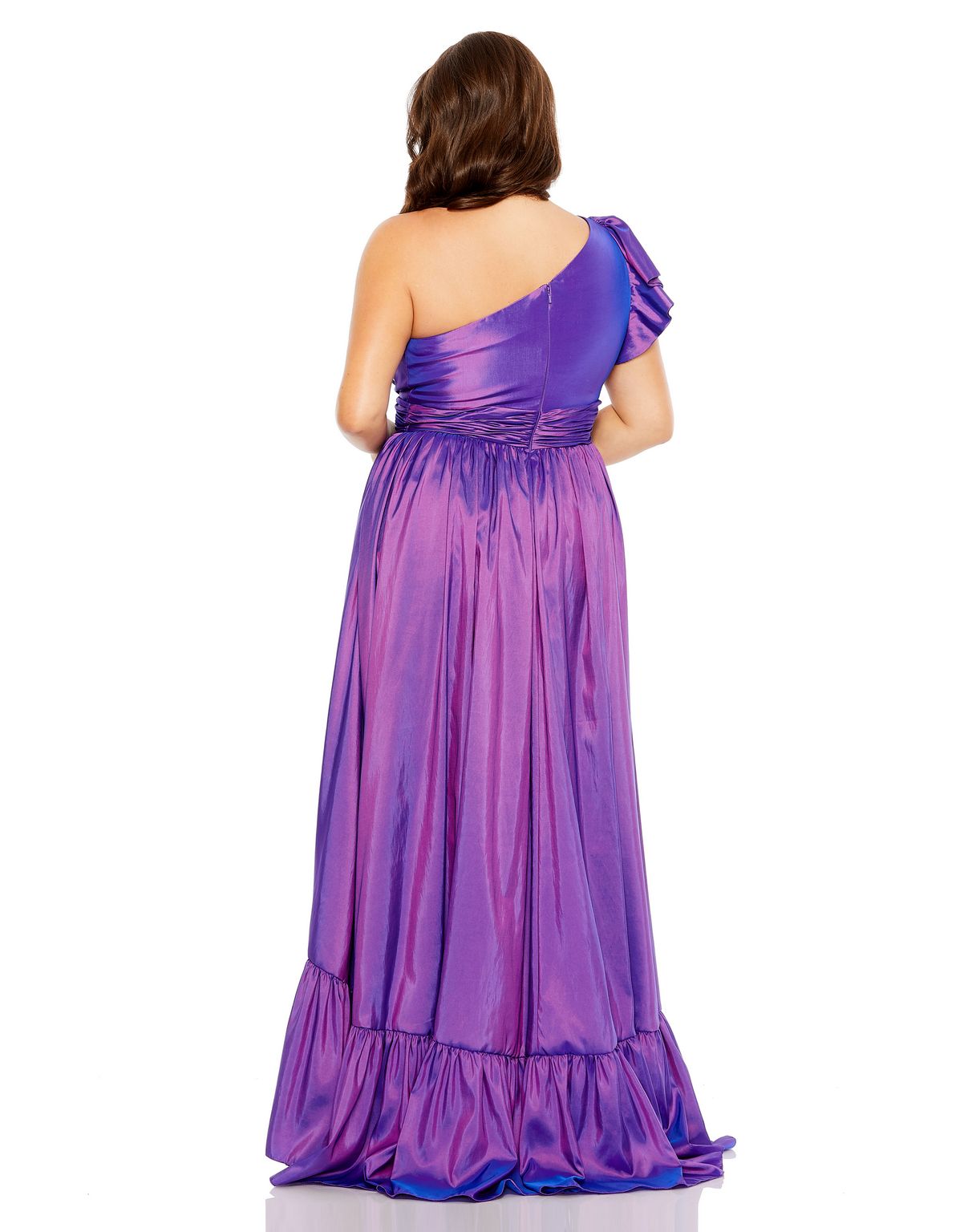 Plus Size Dresses Plus Size Draped Ruffle A Line Gown Purple