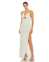 Formal Dresses Fitted Long Draped Dress White