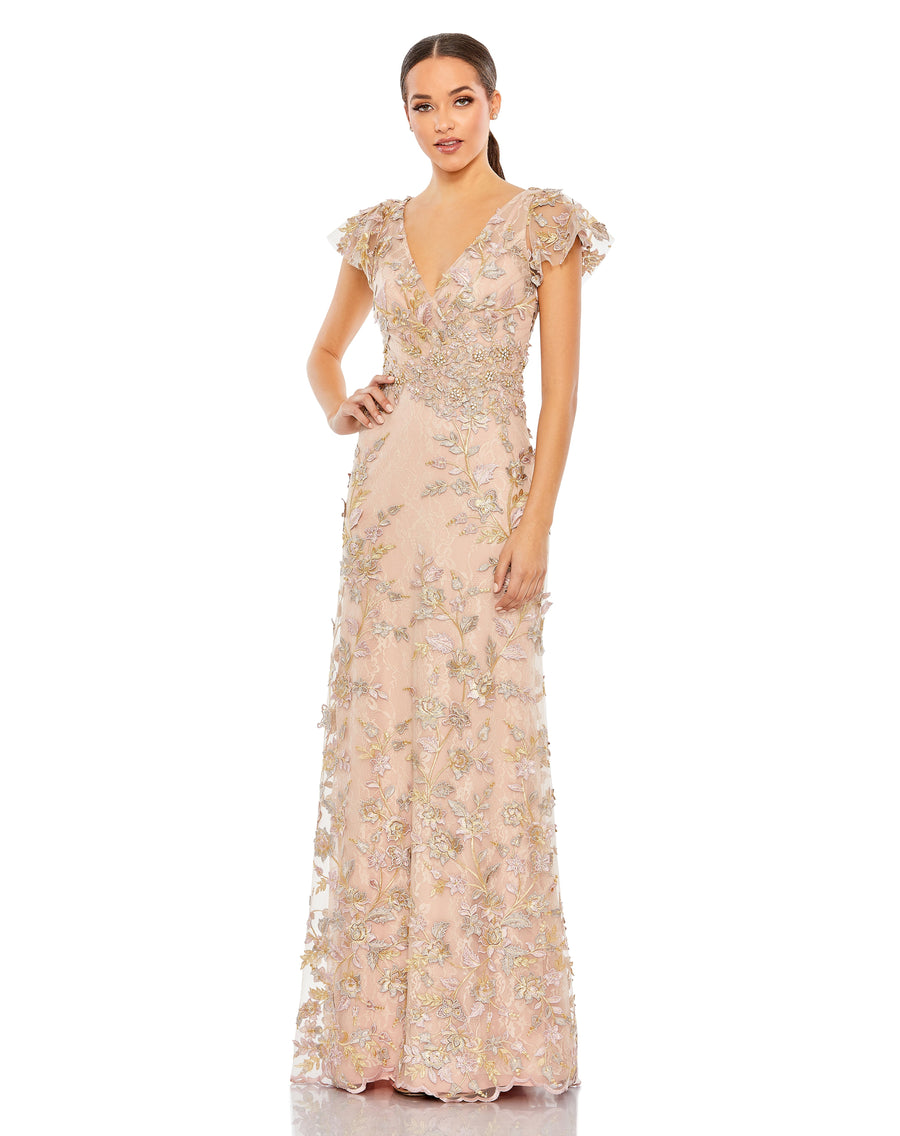 Formal Dresses Formal Long Applique Evening Dress Rose Gold