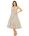 Cocktail Dresses Sleeveless A Line Taffeta Tea Length Dress Oyster