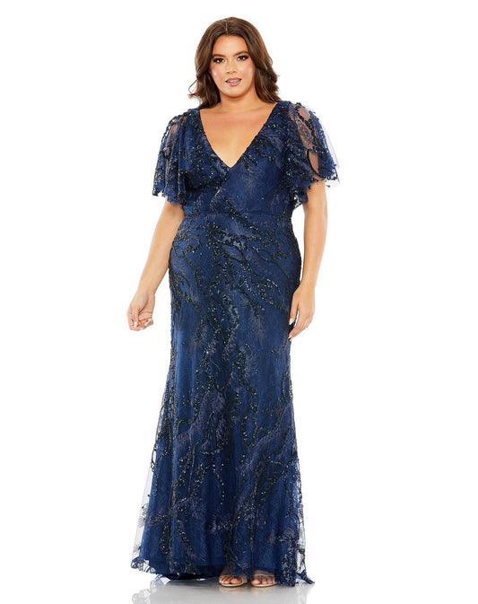 Plus Size Dresses Plus Size Long Formal Sequins Dress Midnight