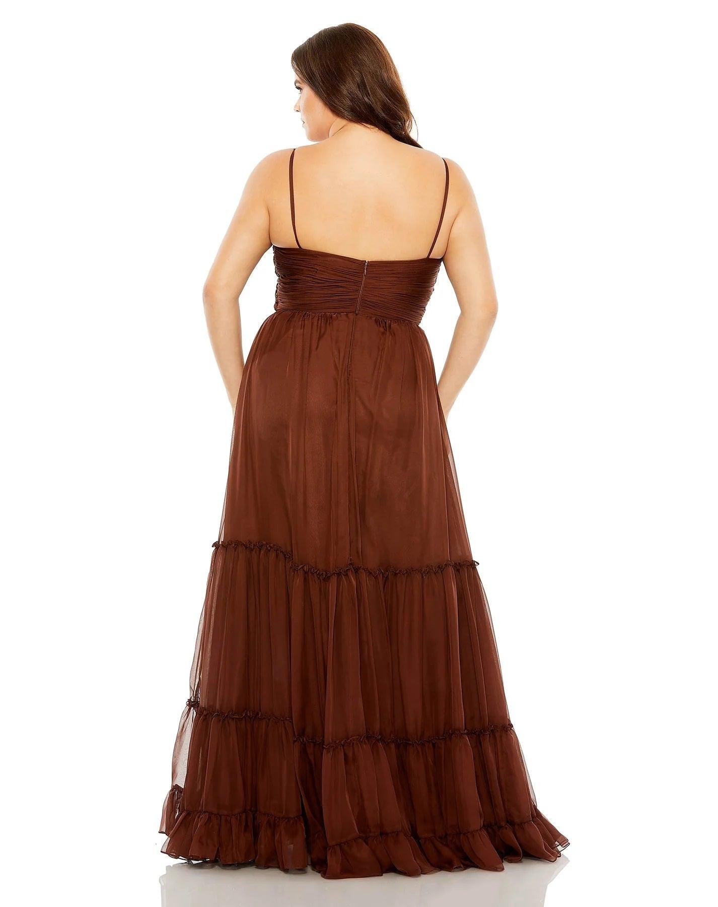 Plus Size Dresses Fabulouss Long Plus Size Formal Chiffon Dress Chocolate