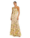 Formal Dresses Long Fitted Floral Prom Formal Dress Yellow Multi