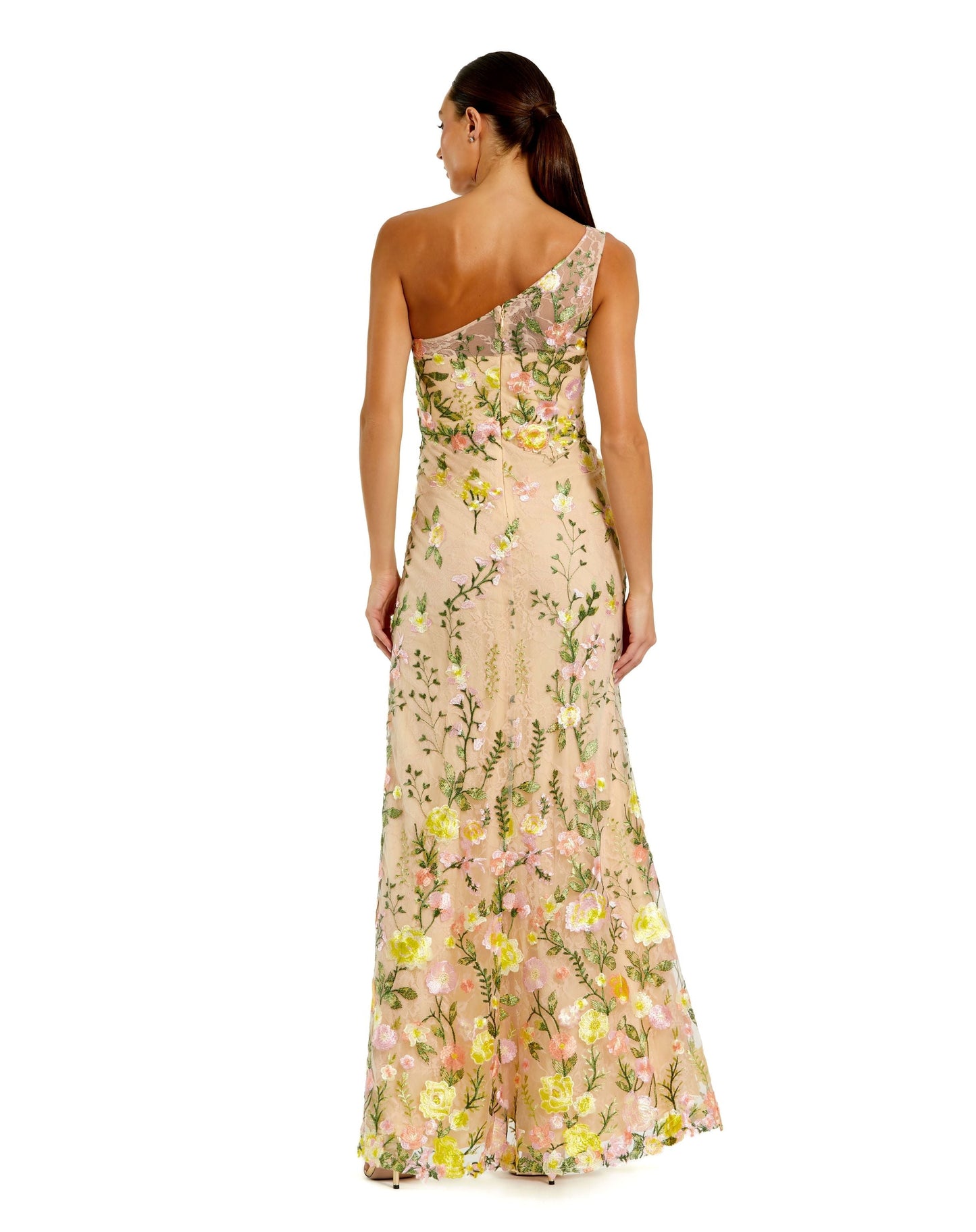 Formal Dresses Long Fitted Floral Prom Formal Dress Yellow Multi