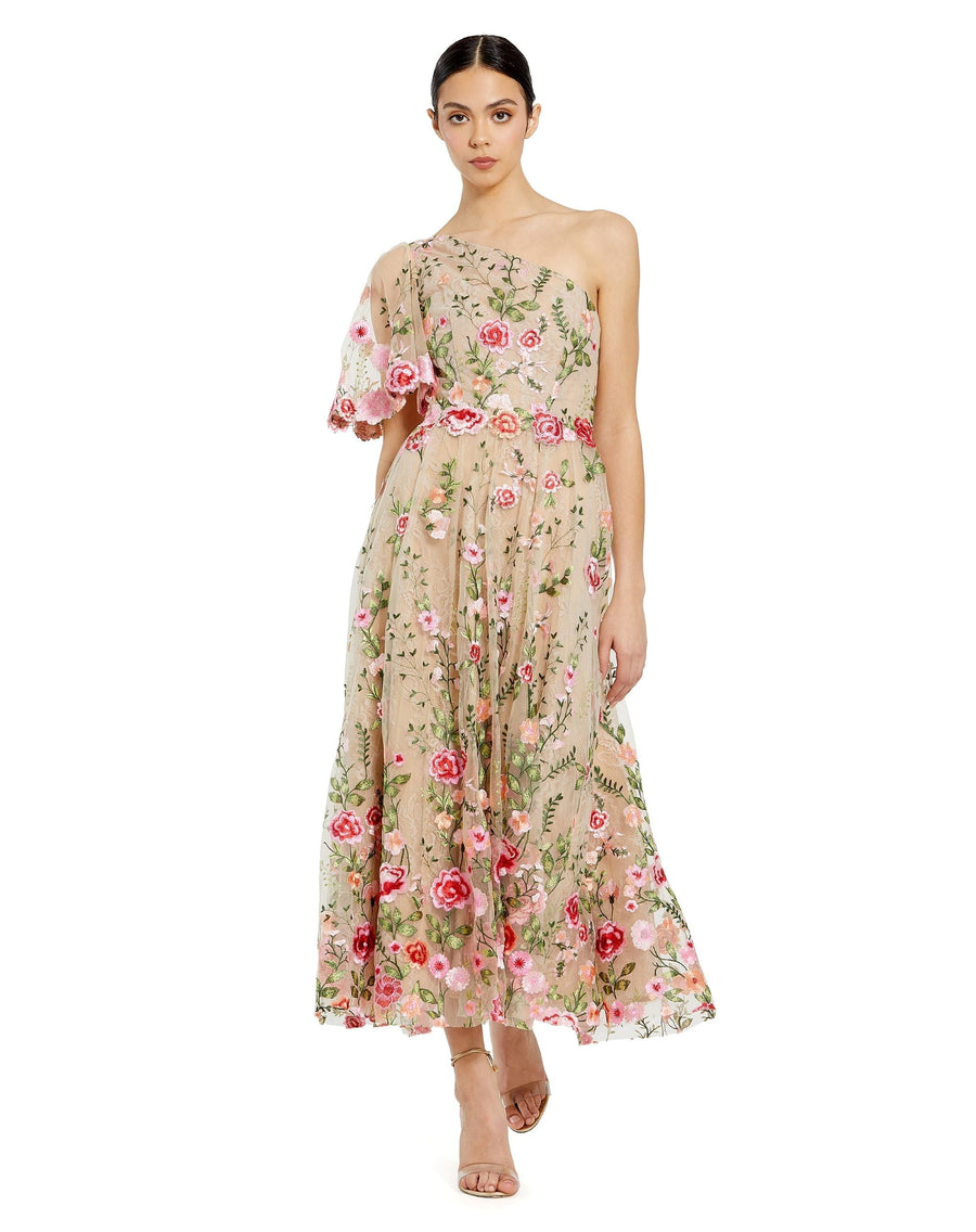 Formal Dresses Long Floral A Line Prom Formal Dress Pink Multi