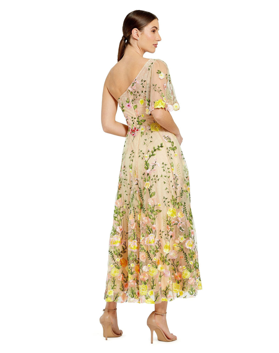 Formal Dresses Long Floral A Line Prom Formal Dress Yellow Multi