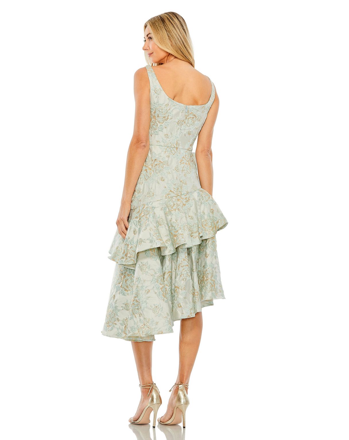 Cocktail Dresses High Low Floral Printed Cocktail Dress French Blue