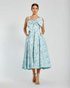 Cocktail Dresses Tea Length Floral Midi Cocktail Dress Seafoam