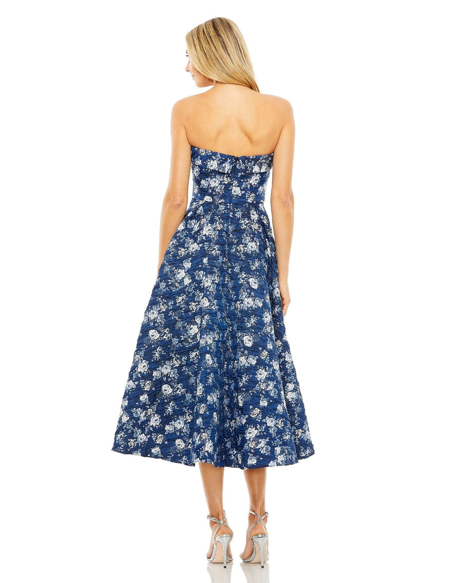 Cocktail Dresses Short Cocktail A Line Floral Midi Dress Blue Multi