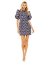 Cocktail Dresses Short Cocktail Floral Detail Mini Dress Purple Multi