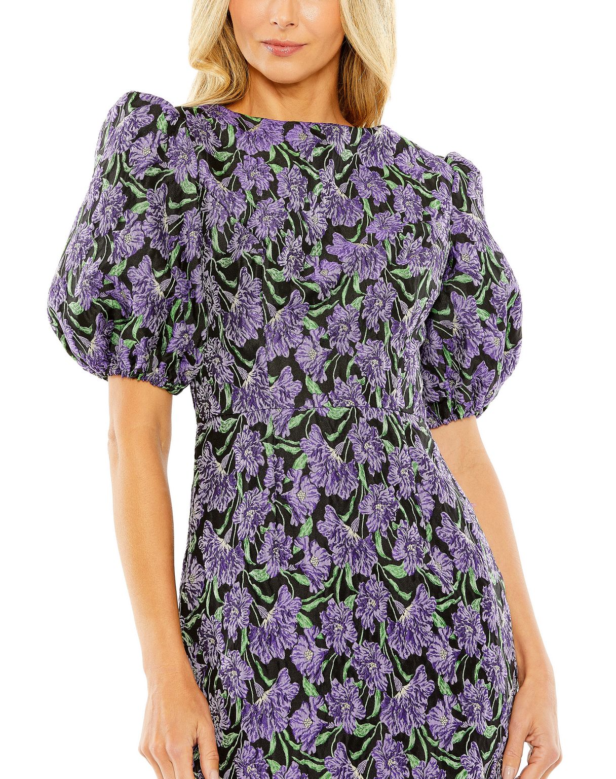 Cocktail Dresses Short Cocktail Floral Detail Mini Dress Purple Multi