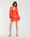 Cocktail Dresses Short Printed Cocktail Long Sleeve Mini Dress Sunset Multi