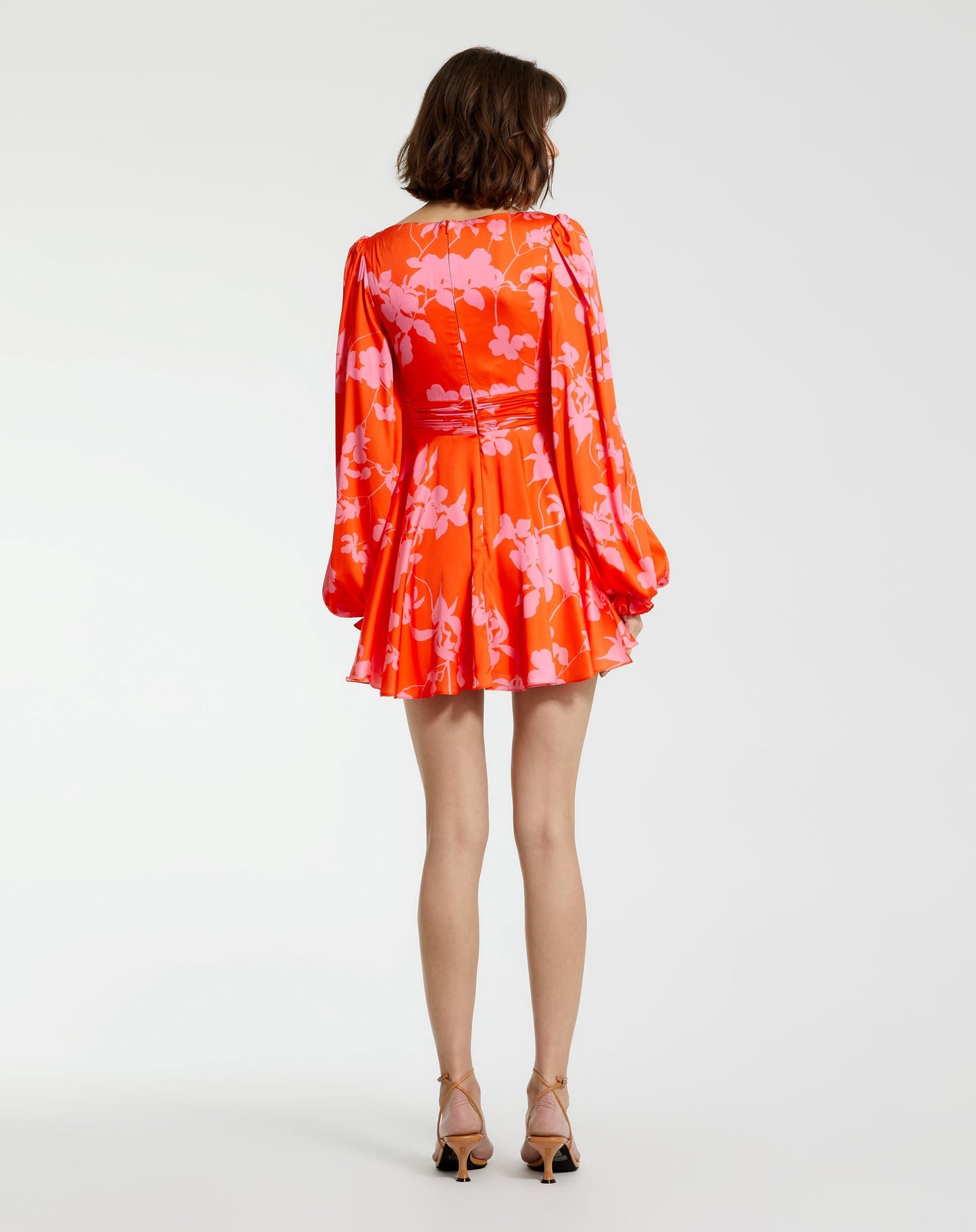 Cocktail Dresses Short Printed Cocktail Long Sleeve Mini Dress Sunset Multi