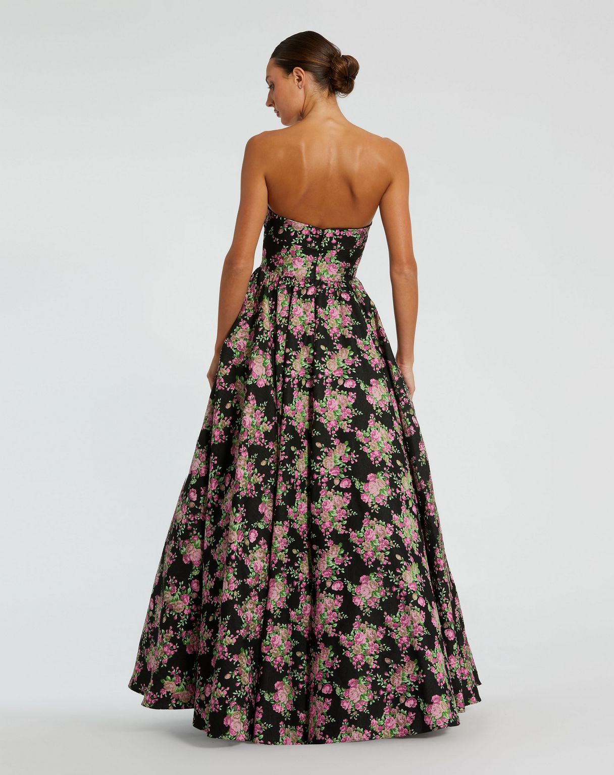 Prom Dresses Long Floral A Line Formal Prom Dress Black Multi