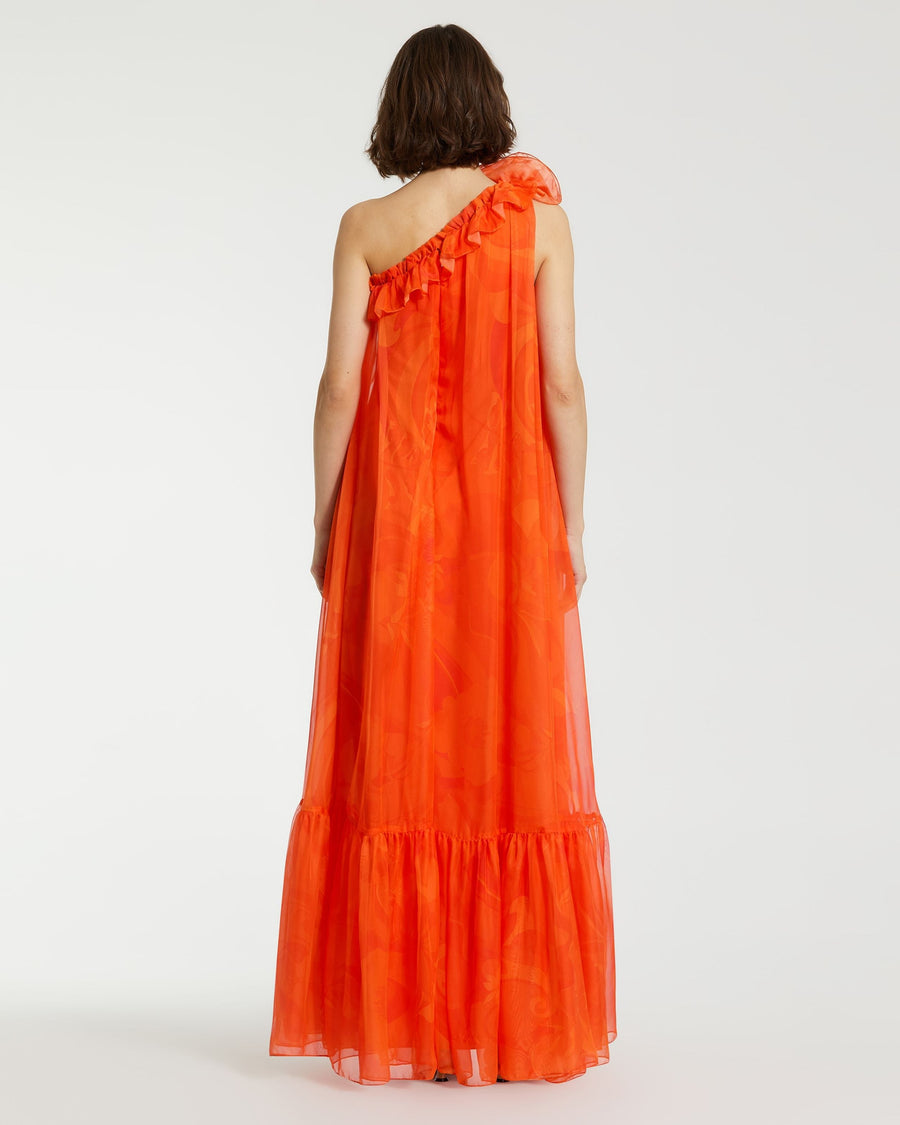 Formal Dresses Long Rose Ruffle Formal Prom Dress Sunset Multi