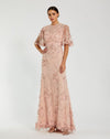 Formal Dresses Long Formal  Floral Applique Evening Dress Rose