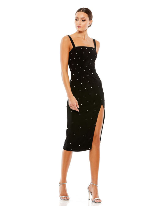 Cocktail Dresses Short Fitted Beaded Cocktail Dress Black