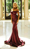 Prom Dresses Pleated Formal Long Evening Porm Dress Red