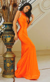 Prom Dresses  Fitted Long Formal Prom Dress Orange