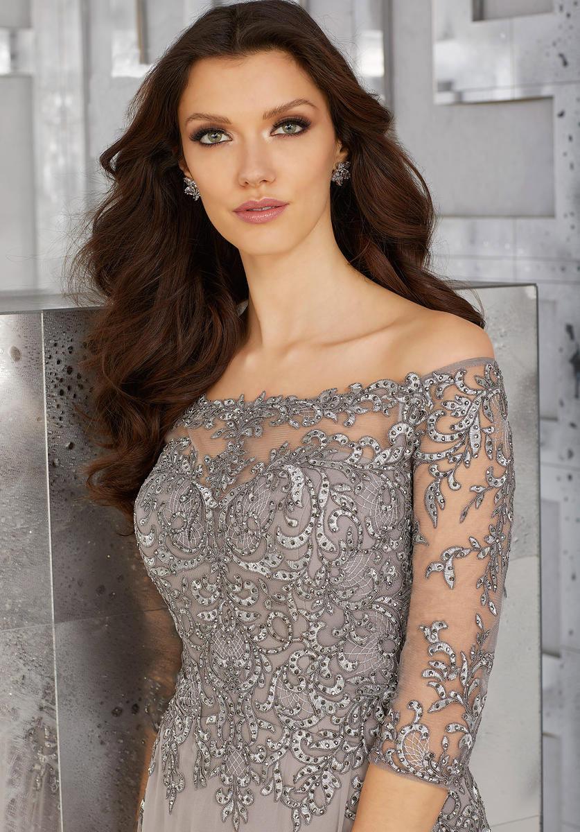 MGNY Madeline Gardner New York 71621 Long Plus Size Mother of the Bride Dress