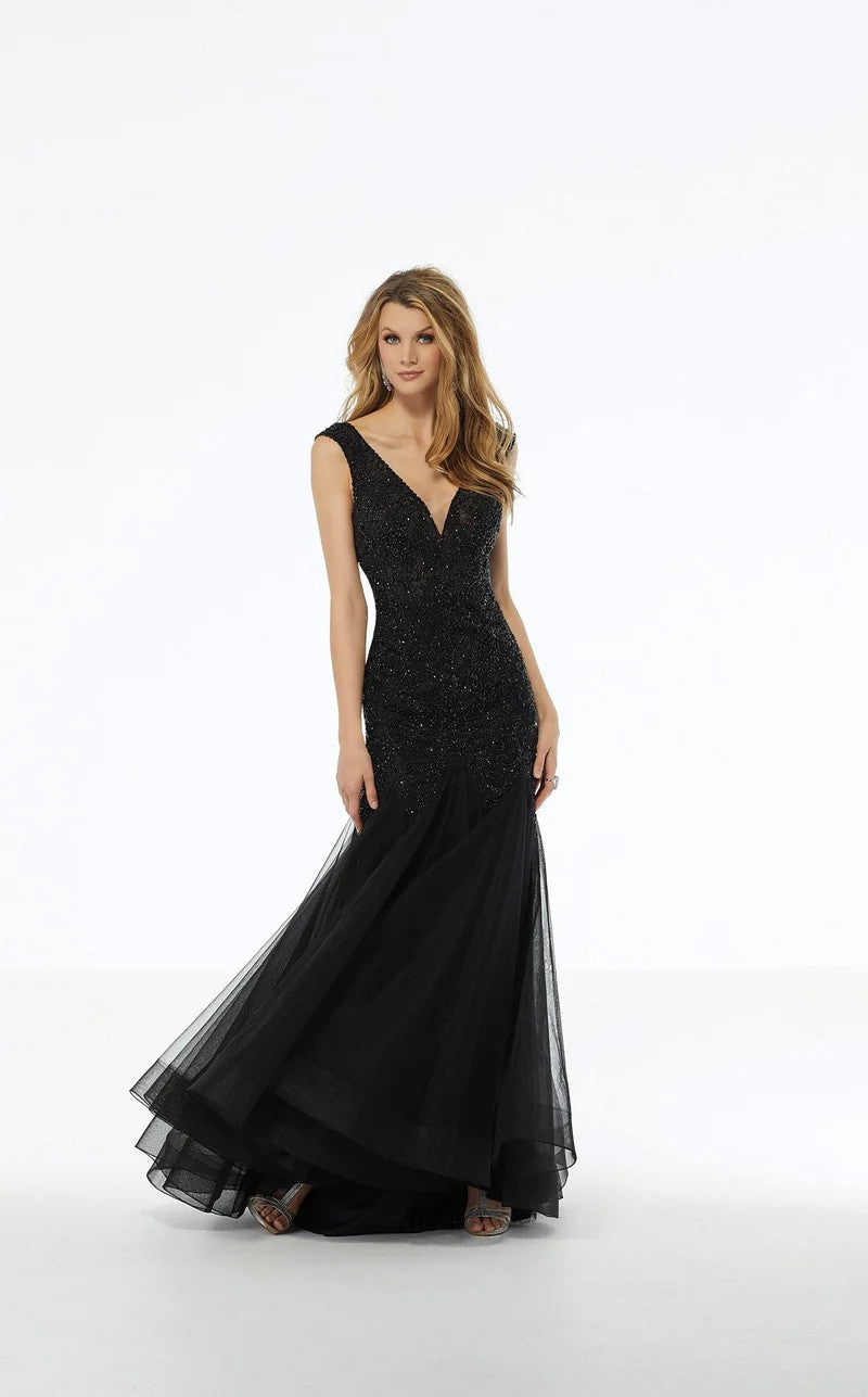 Formal Dresses Beaded Long Formal Evening Dress Black