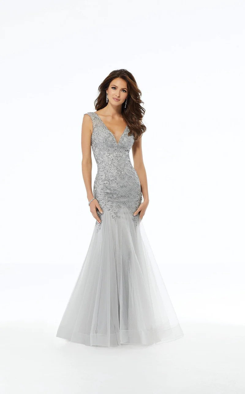 Formal Dresses Beaded Long Formal Evening Dress Silver