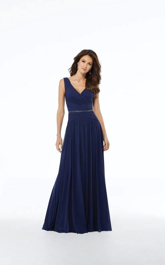 Formal Dresses Formal Long A Line Beaded Dress Navy