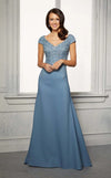 Formal Dresses Long Formal A Line Beaded Lace Evening Dress Slate