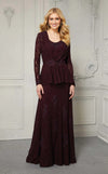 Formal  Dresses Long Formal Two Piece Jacket Evening Dress Cabernet