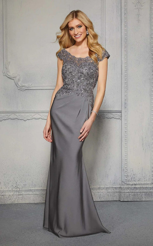 Formal Dresses Sequin Long Formal Evening Lace Dress Charcoal