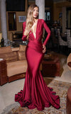 Formal Dresses Long Sleeve Formal Mermaid Evening Dress Red