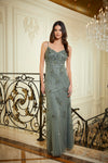 Formal Dresses Long Floral Beaded Formal Dress Sage
