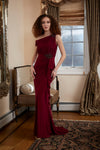 Mother of the Bride Dresses Long Fitted Formal Evening Gown Wine