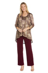 Pant Suit Long Formal Print Petite Pant Suit Burgundy
