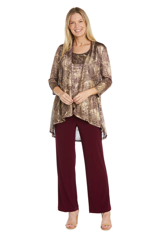 Pant Suit Long Formal Print Petite Pant Suit Burgundy