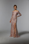 Mother of the Bride Dresses Long Sleeve Formal Evening Gown Dusty Lilac
