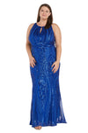Plus Size Dresses Long Sequin Keyhole Plus Size Formal Dress Royal