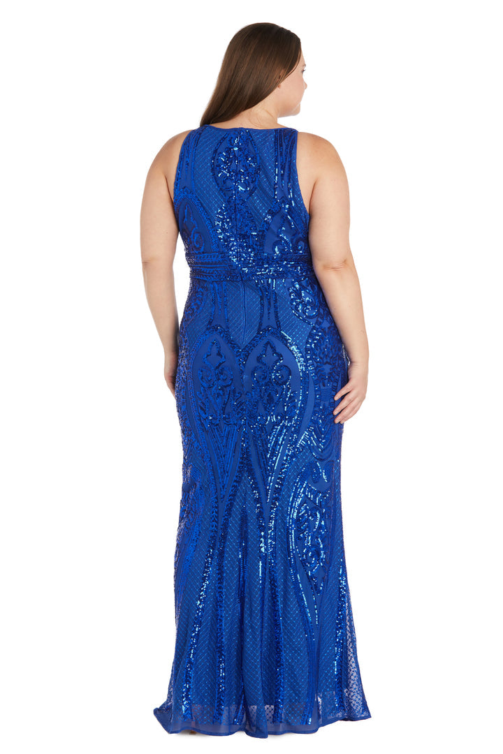 Plus Size Dresses Long Sequin Keyhole Plus Size Formal Dress Royal