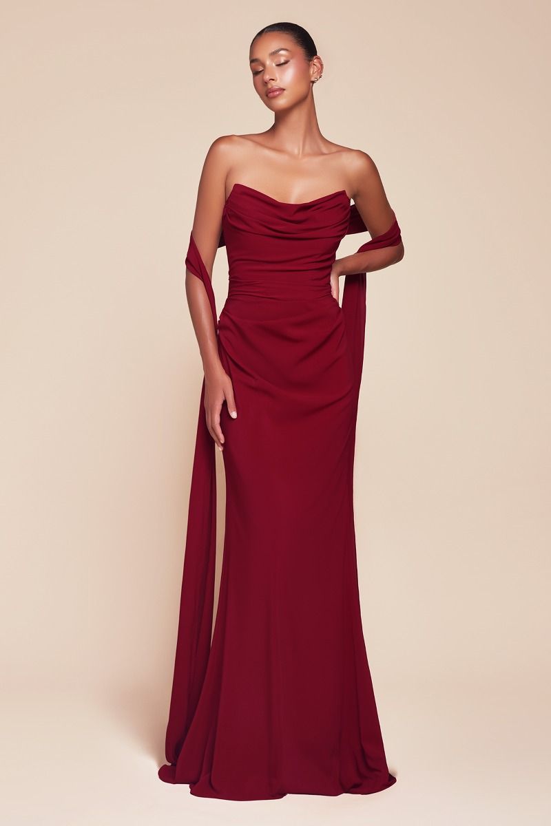 Prom Dresses Fitted Long Formal Prom Dress Burgundy