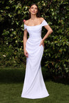 Wedding Dresses Simple Long Bridal Gown Fitted Wedding Dress Off White