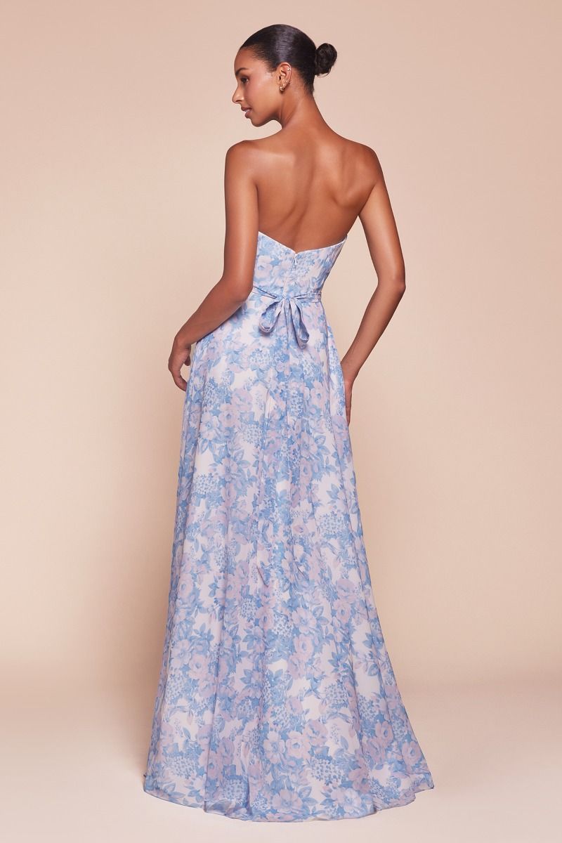 Prom Dresses Long A Line Floral Formal Prom Dress Blue