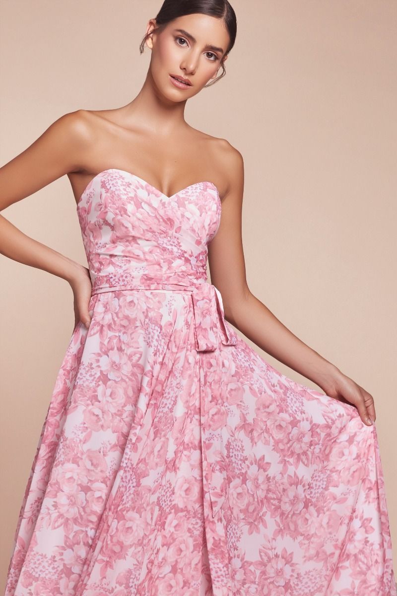 Prom Dresses Long A Line Floral Formal Prom Dress Rose