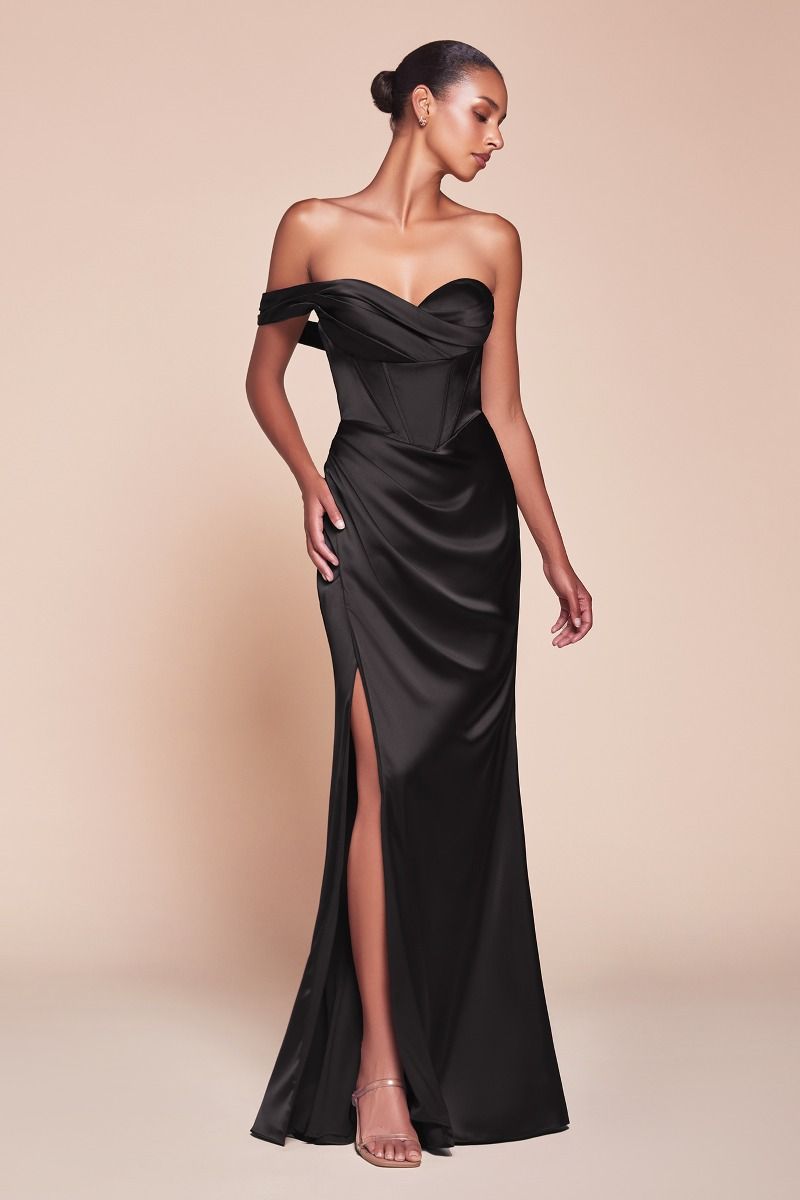 Prom Dresses Long Fitted Corset Formal Prom Dress Black
