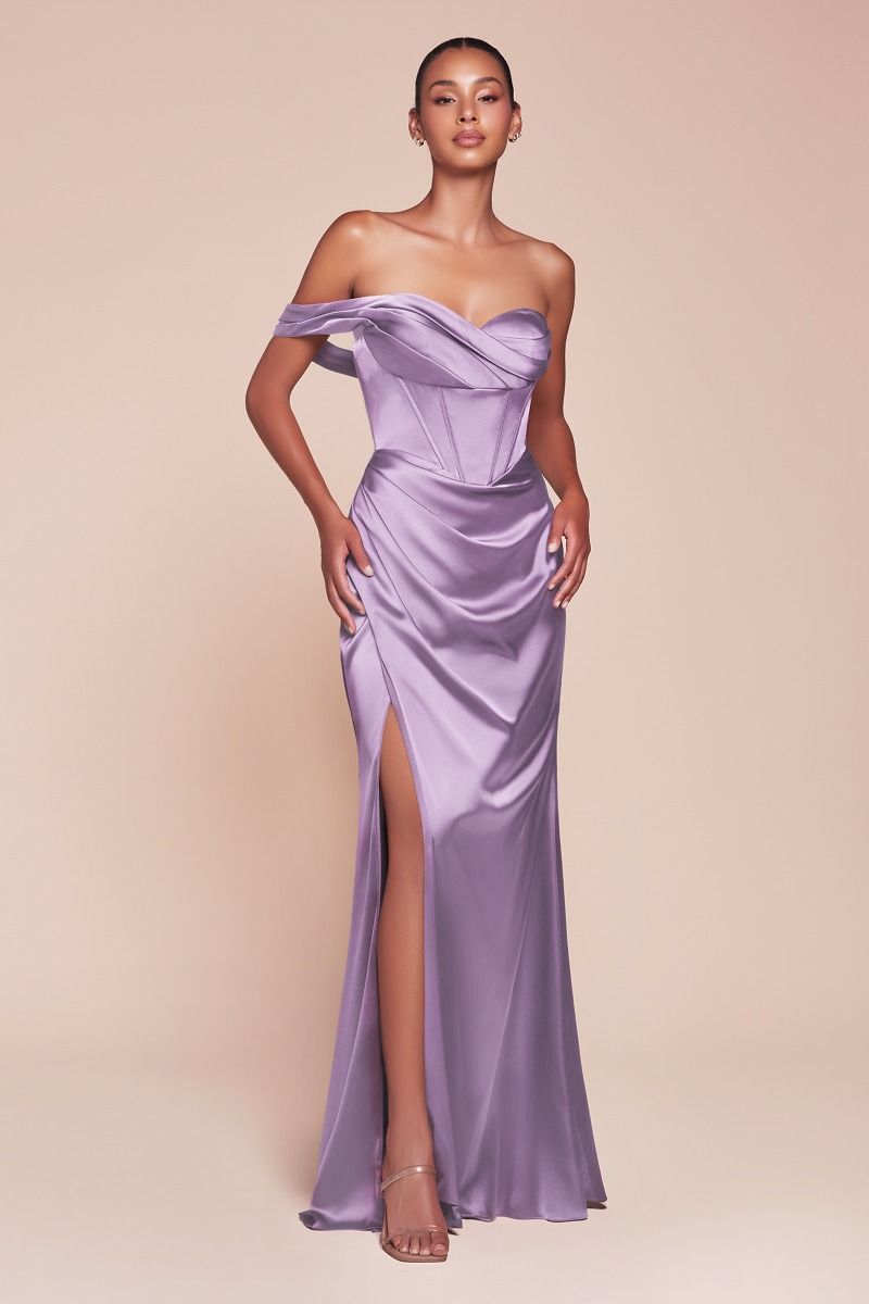 Prom Dresses Long Fitted Corset Formal Prom Dress Lavender