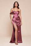 Prom Dresses Long Fitted Corset Formal Prom Dress Mauve Rose