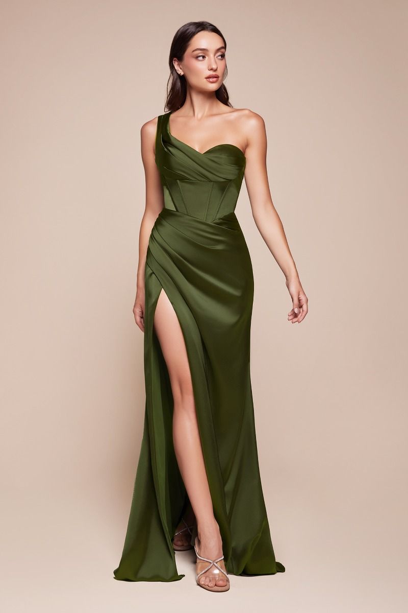 Prom Dresses Long Fitted Corset Formal Prom Dress Olive